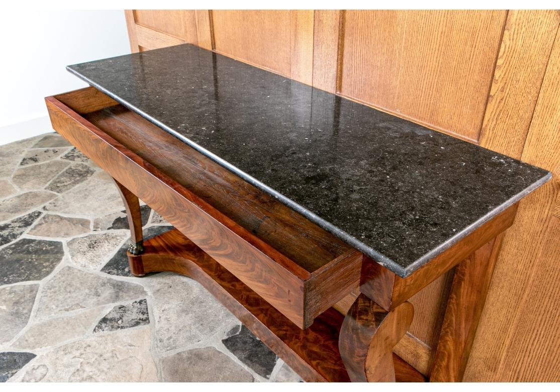 Early 19th C. French First Empire Mahogany And Belgian Marble Console For Sale 2