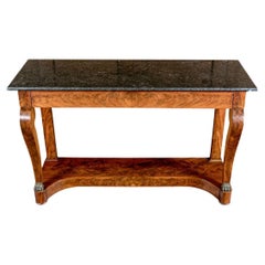 Console in mogano e marmo belga del Primo Impero francese dell'inizio del 19° secolo