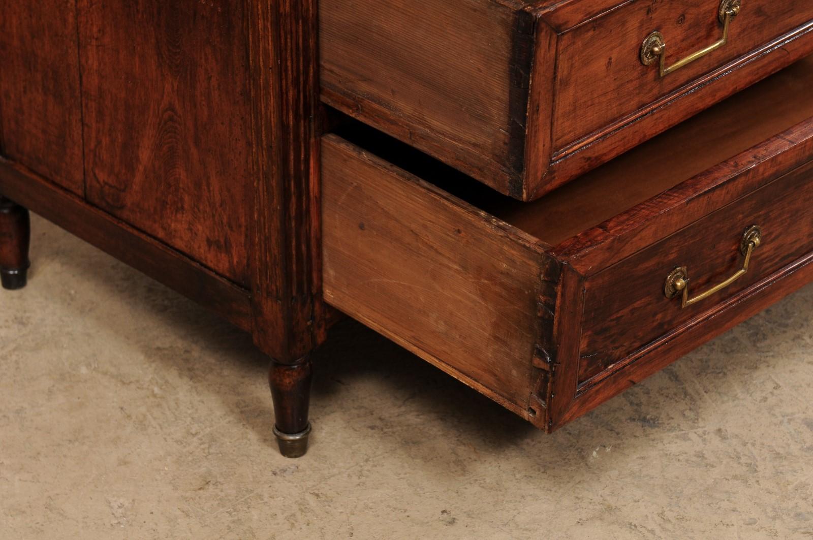 Early 19th C. French Fruitwood Chest Designed w/Clean Lines & Neoclassic Touches In Good Condition In Atlanta, GA