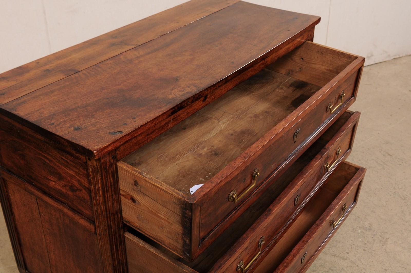 19th Century Early 19th C. French Fruitwood Chest Designed w/Clean Lines & Neoclassic Touches