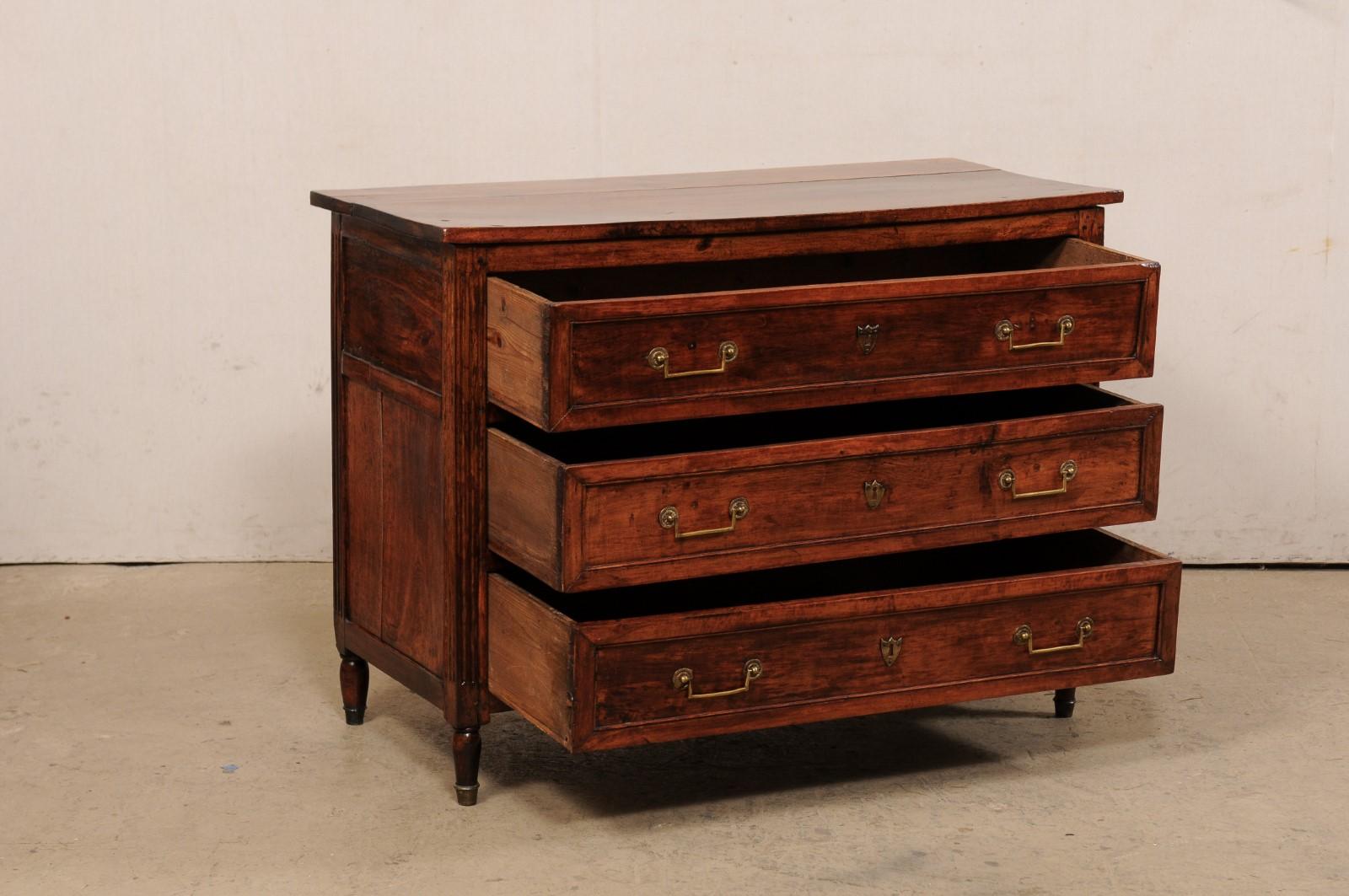 Early 19th C. French Fruitwood Chest Designed w/Clean Lines & Neoclassic Touches 1
