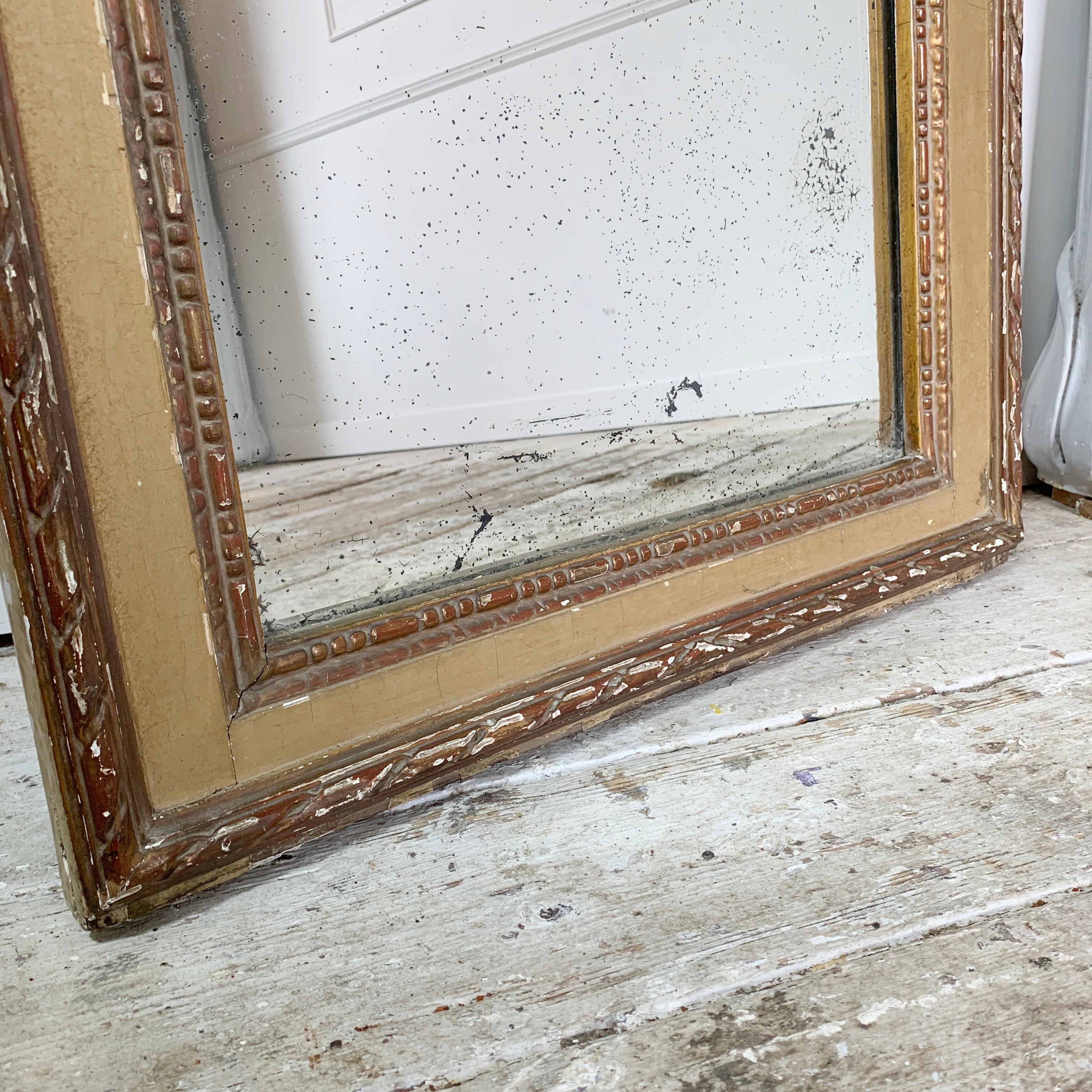 Wood Early 19th C French Gold Trumeau Mirror For Sale