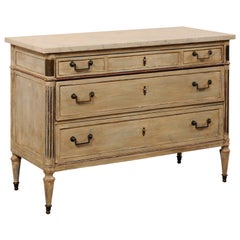 Early 19th C. French Neoclassical Commode with Fossilized Limestone Top