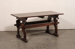 Early 19th C. French Oak Trestle Table, 5 Ft. Length