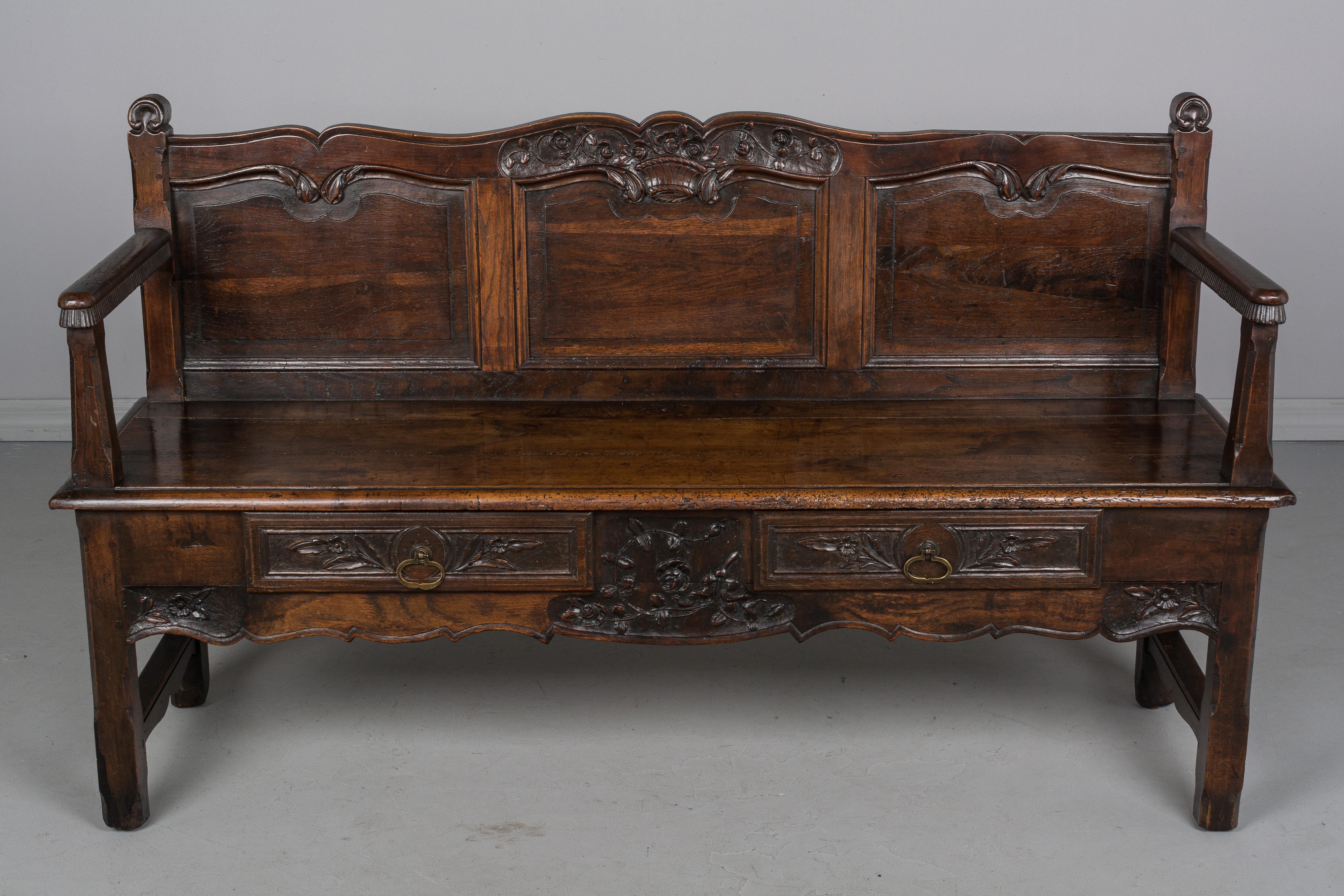 French Provincial Early 19th Century French Provencal Bench