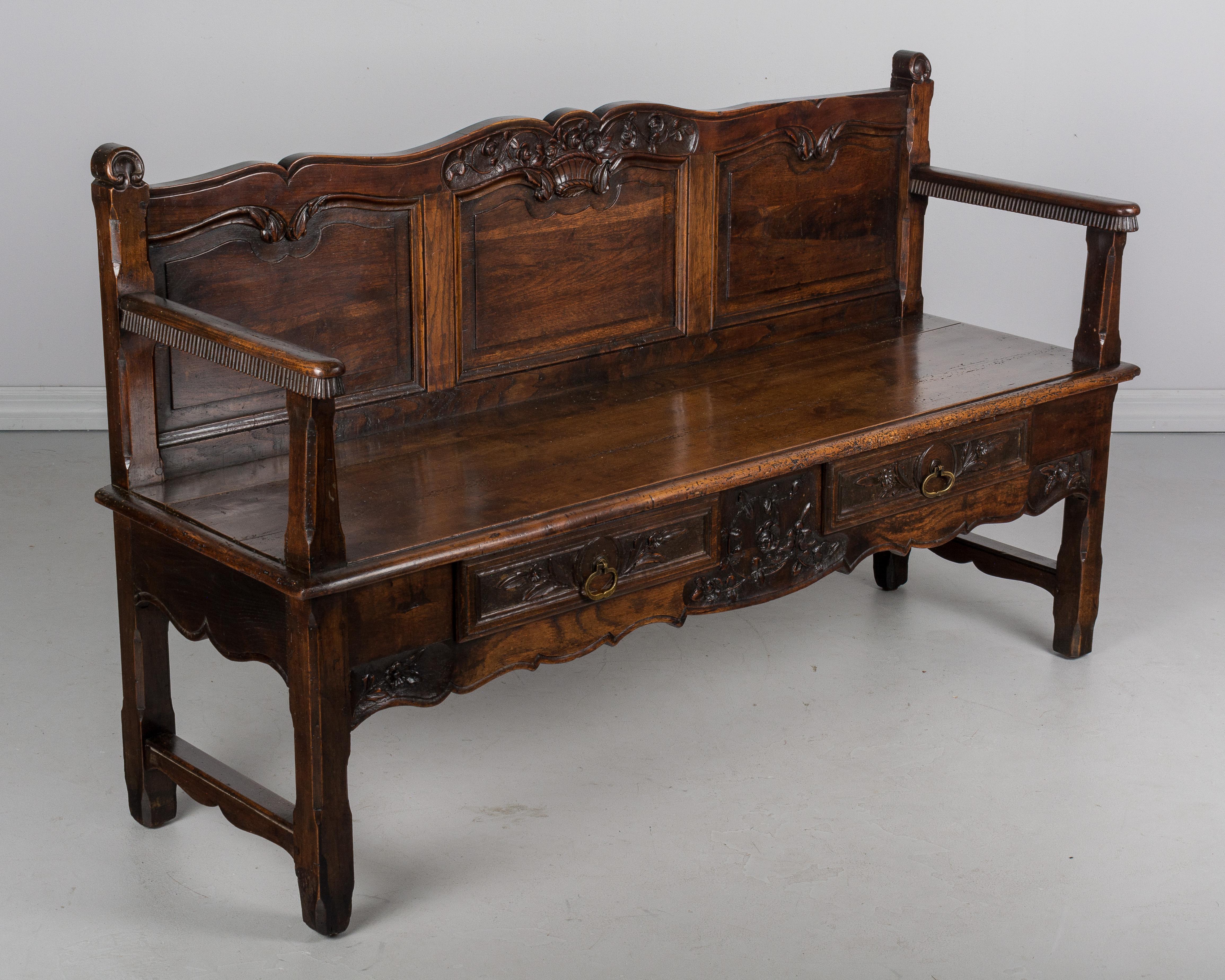 Early 19th Century French Provencal Bench 1