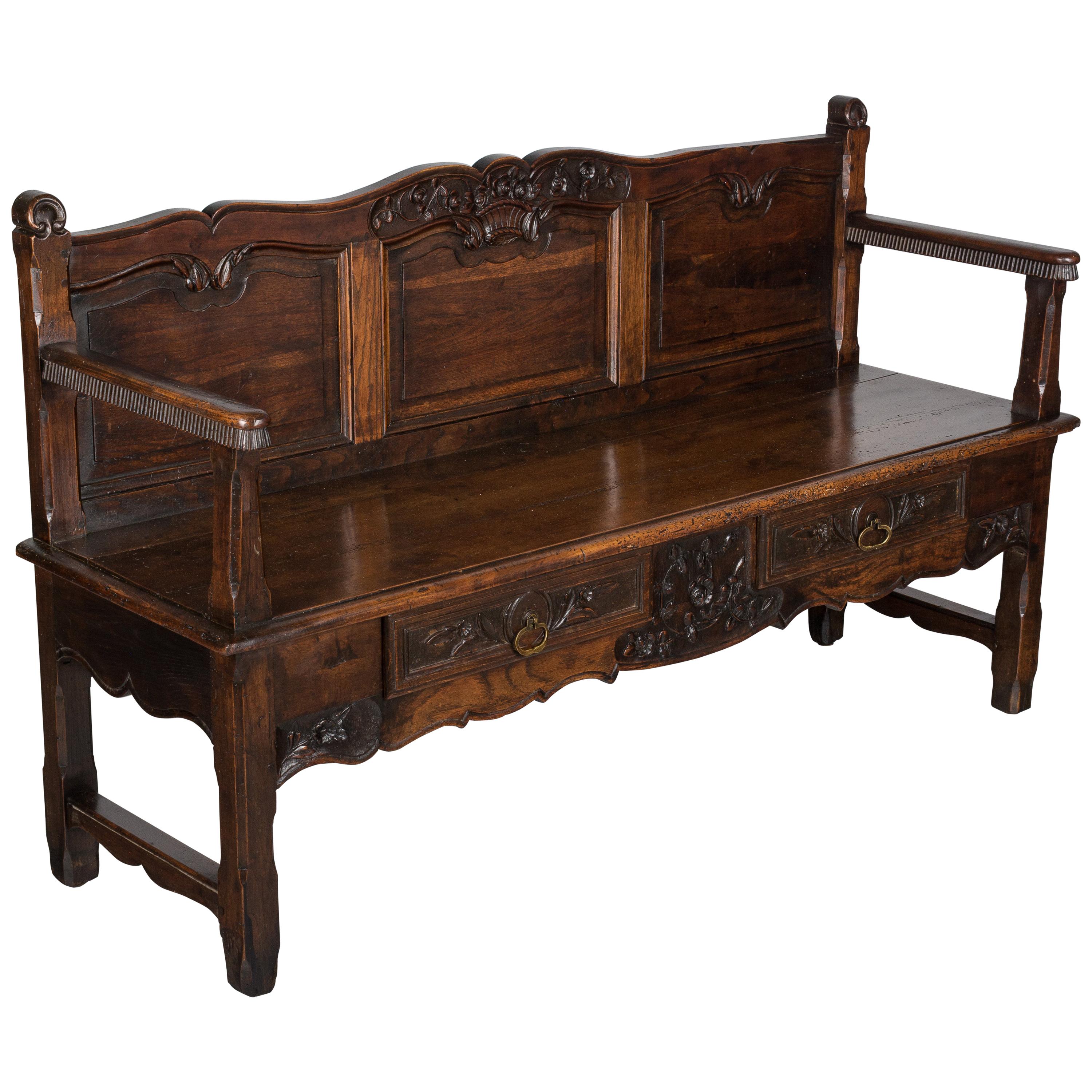 Early 19th Century French Provencal Bench