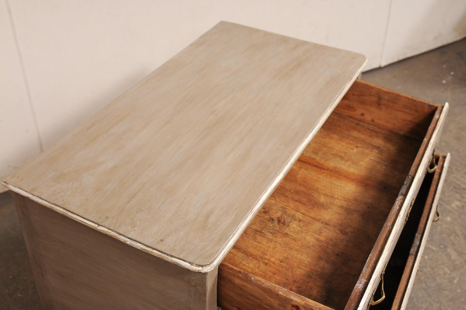 Neoclassical Early 19th c. French Raised 2-Drawer Commode w/Original Brass Hardware For Sale