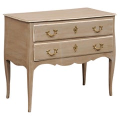 Early 19th c. French Raised 2-Drawer Commode w/Original Brass Hardware