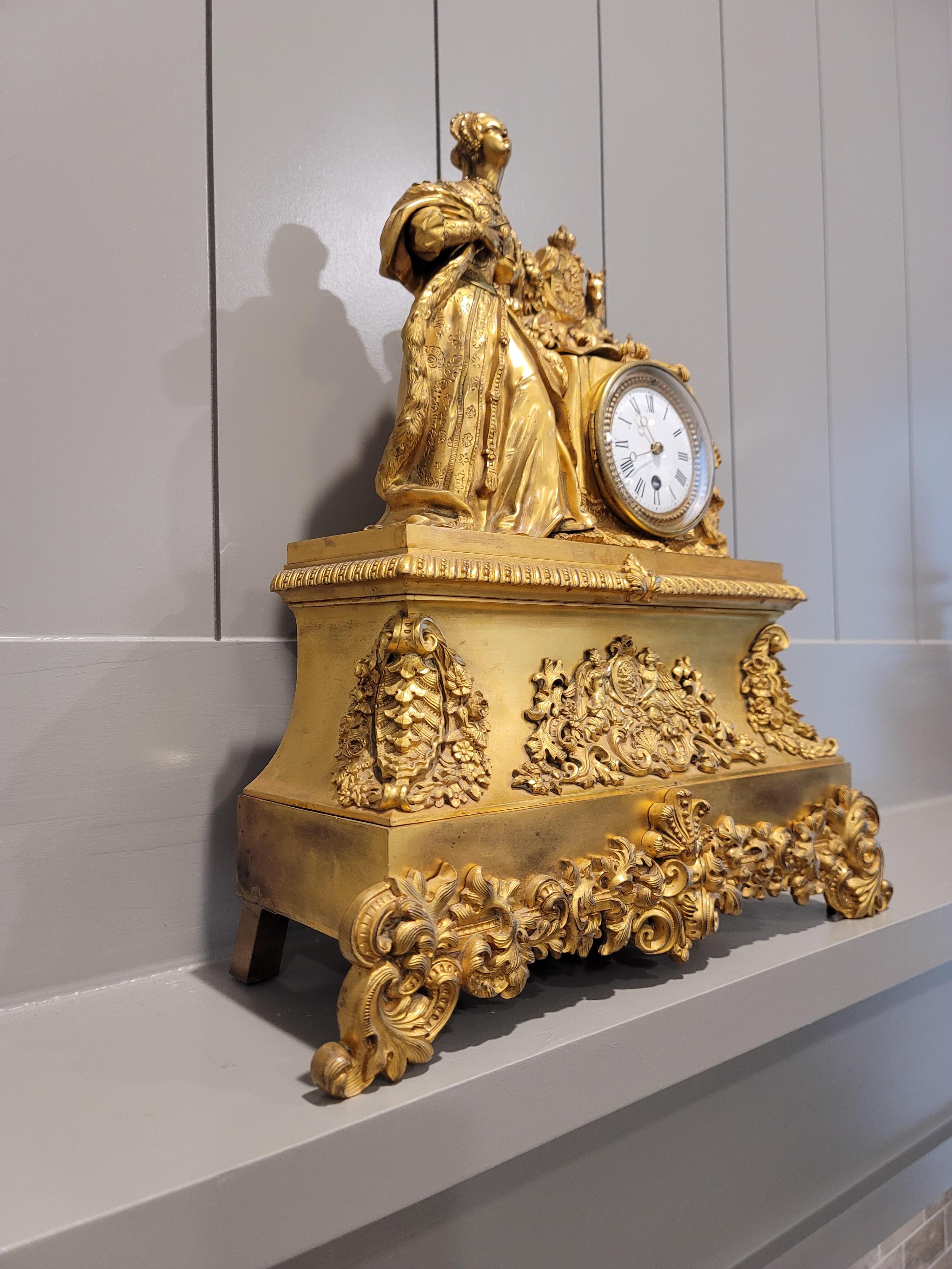 Early 19th C. French Restoration Period Gilt Bronze Ormolu Mantel Clock 11