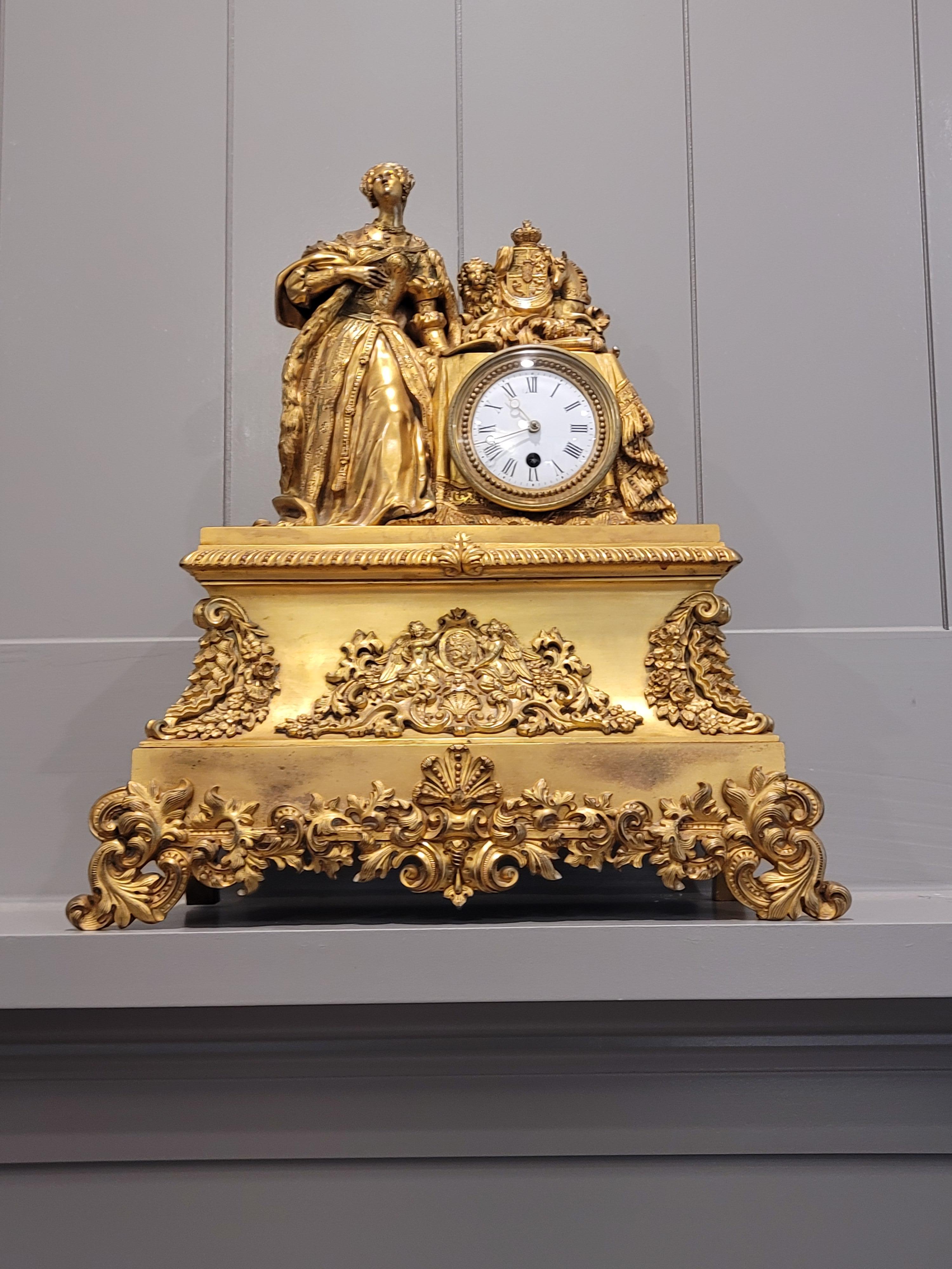 Early 19th C. French Restoration Period Gilt Bronze Ormolu Mantel Clock 13