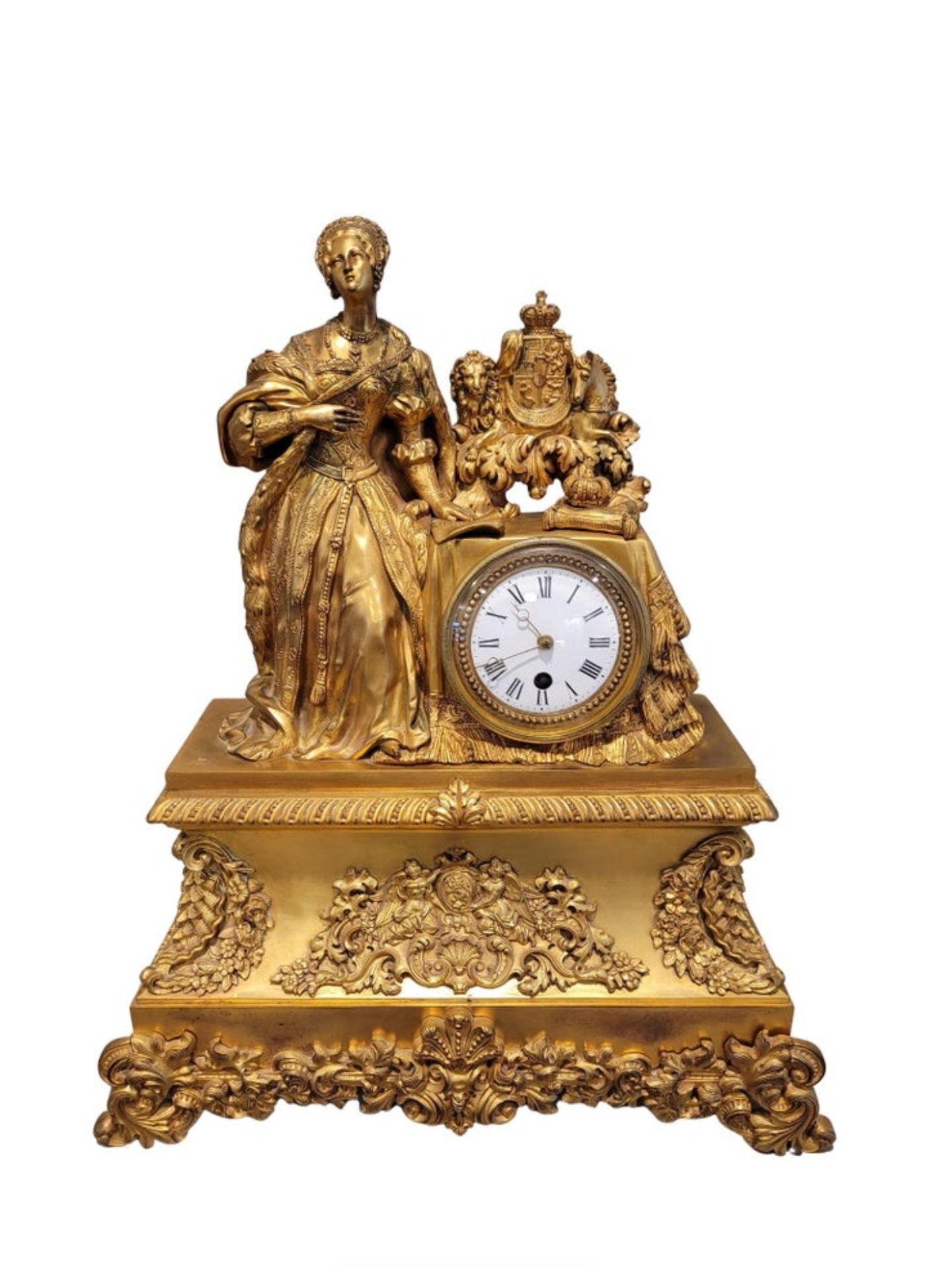 Early 19th C. French Restoration Period Gilt Bronze Ormolu Mantel Clock 14