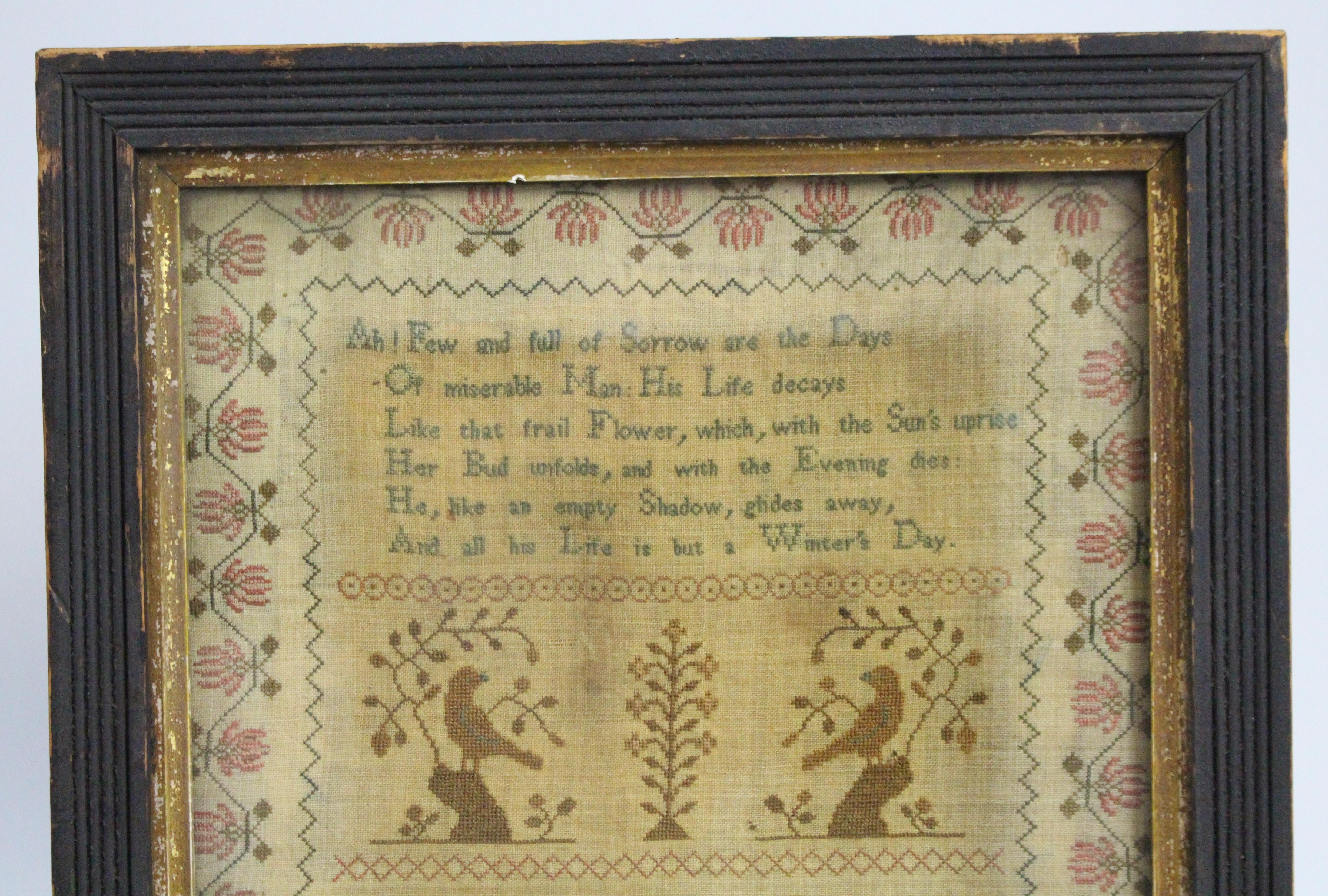Early 19th Century Georgian Sampler Needlework In Good Condition In Worcester, Worcestershire