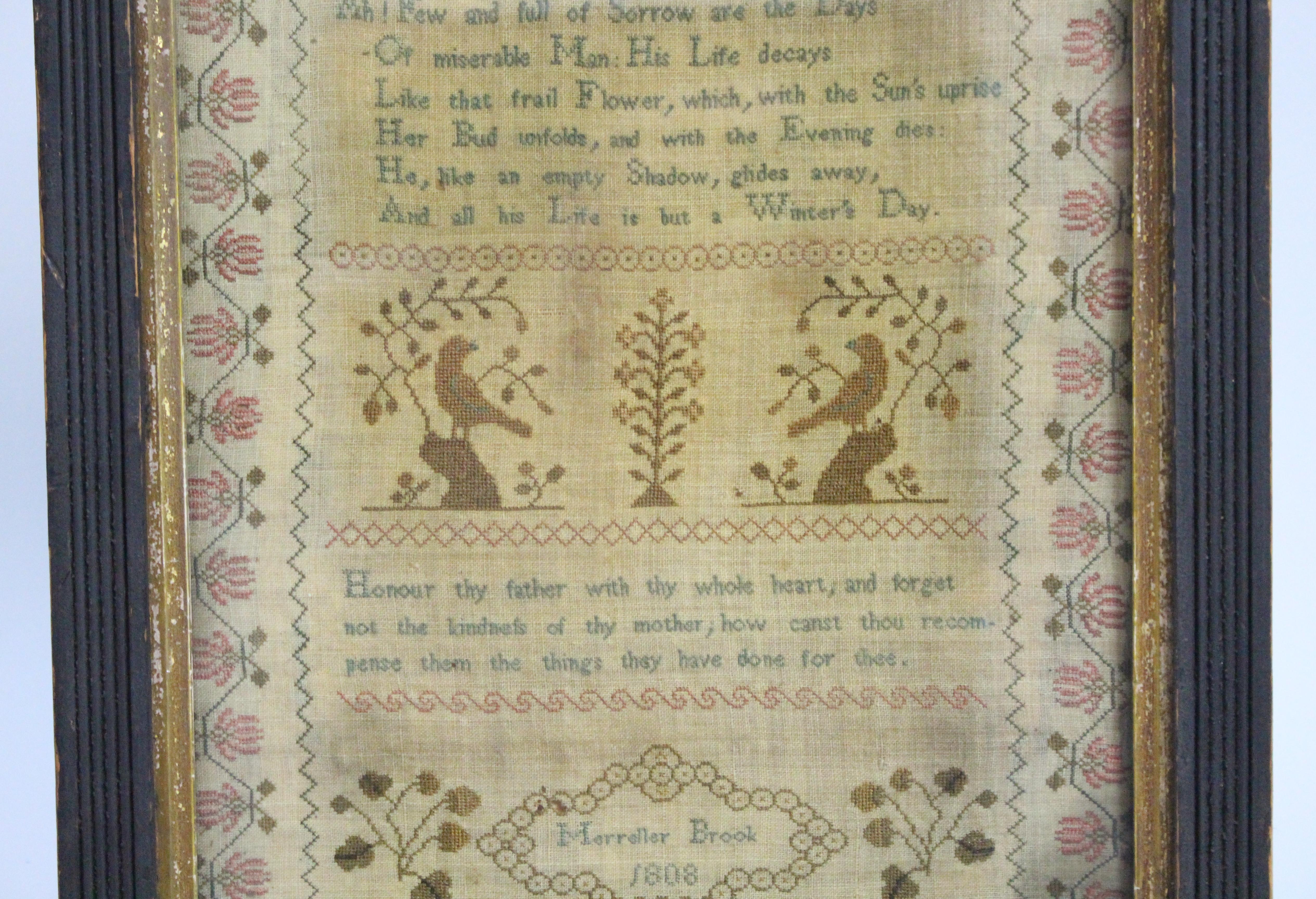 Tapestry Early 19th Century Georgian Sampler Needlework