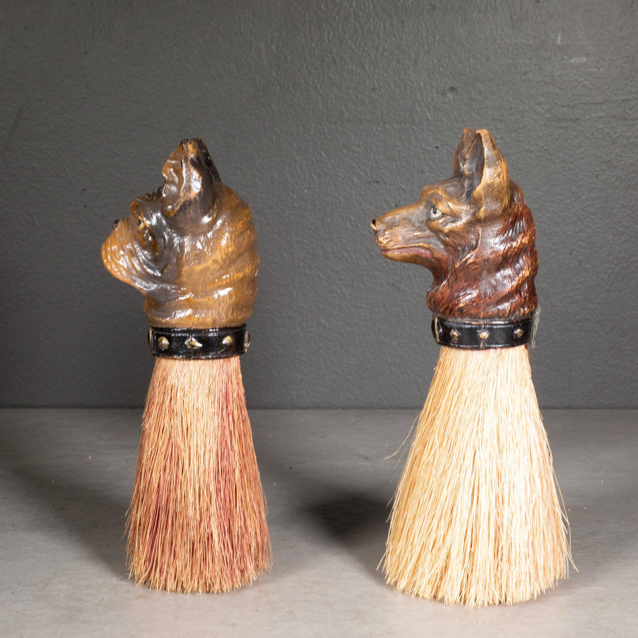 Dipinto a mano Early 19th c. German Dog Suit Brushes c. 1840-1860-Price per item in vendita