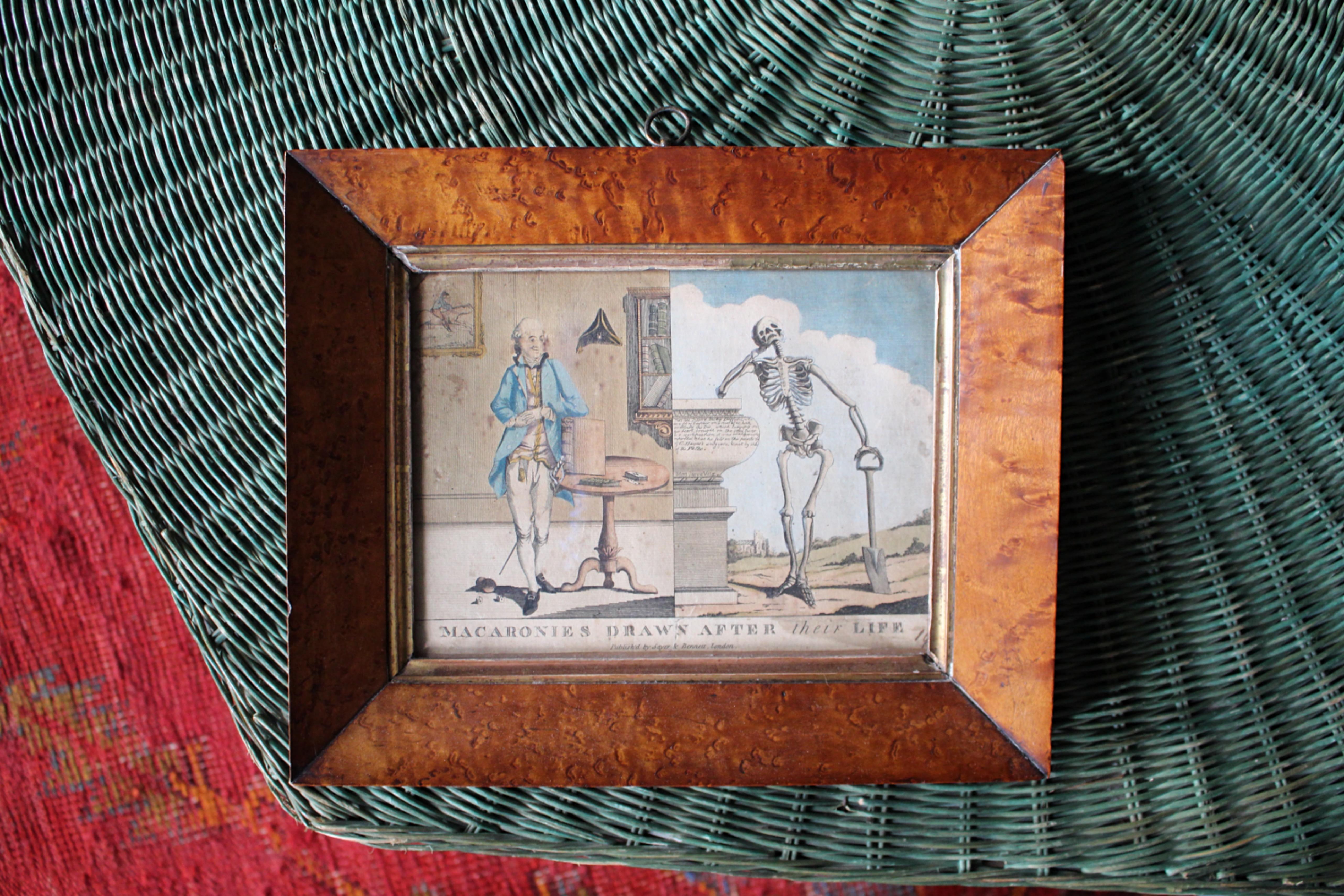 Early 19th C Hand Coloured Satire Etching Macaronies Drawn After the Life Curio For Sale 1
