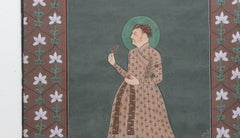 Early 19th Century Hand Painted Gouache Painting of Rajasthan Dignitary