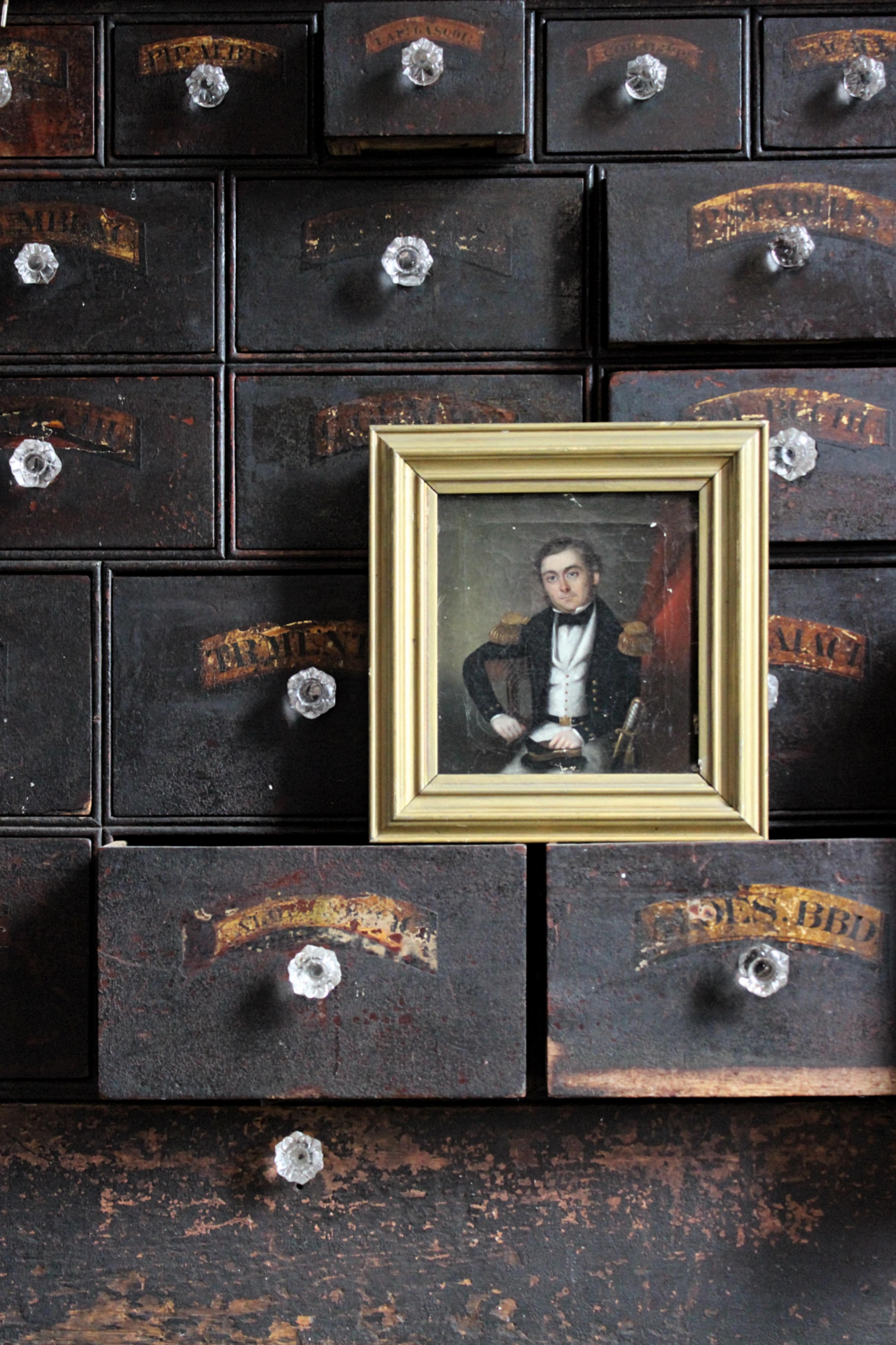 Hand-Painted Early 19th C Irish Provincial School Naval Officer Lieutenant Henry Anderson For Sale