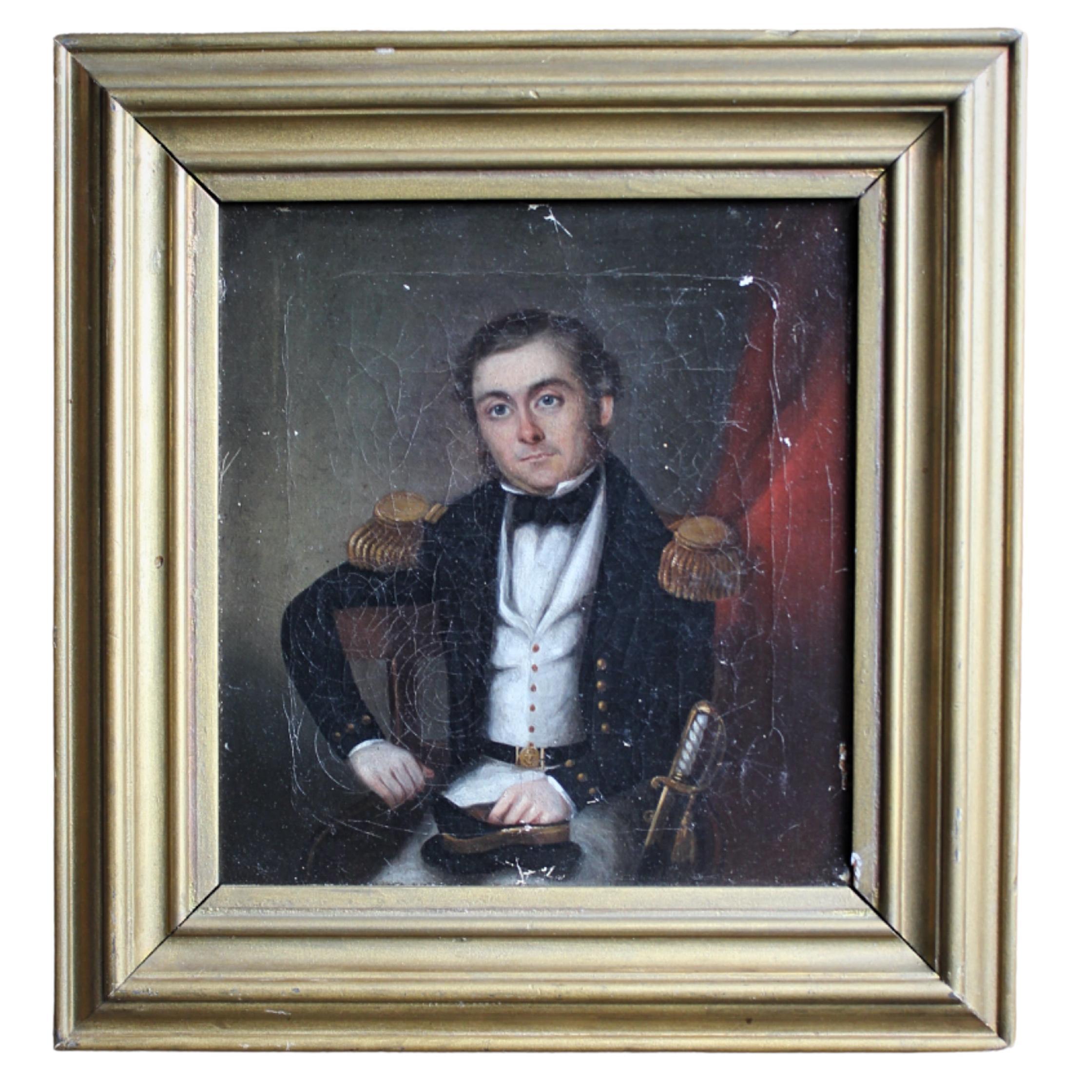 Early 19th C Irish Provincial School Naval Officer Lieutenant Henry Anderson For Sale