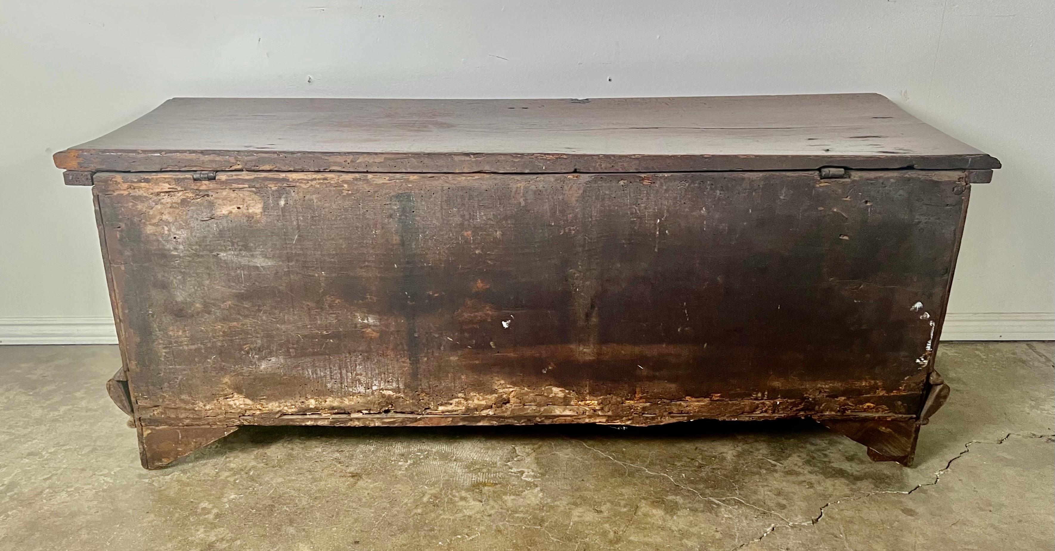 Early 19th C. Italian Carved Walnut Chest For Sale 10