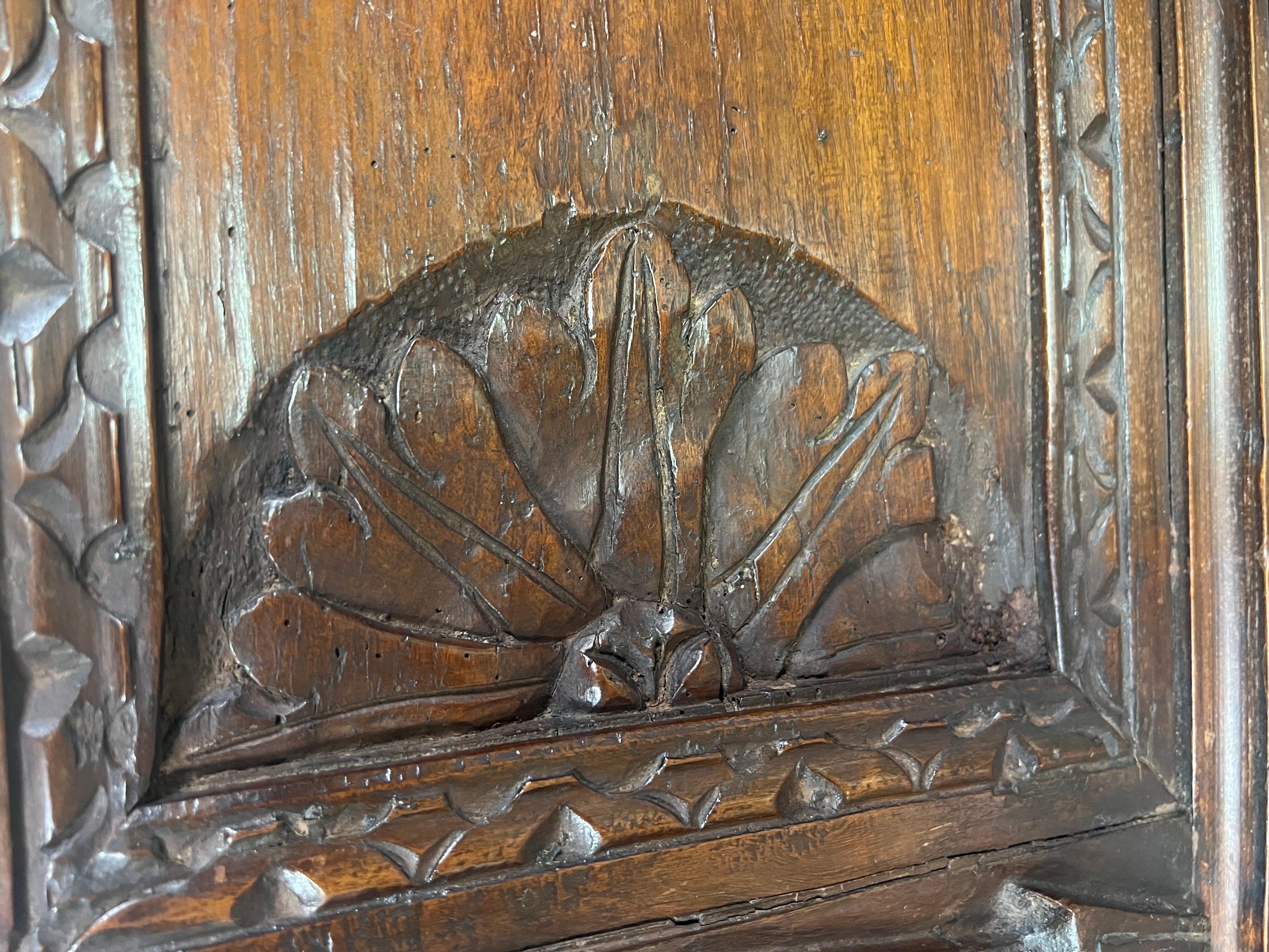 19th Century Early 19th C. Italian Carved Walnut Chest For Sale