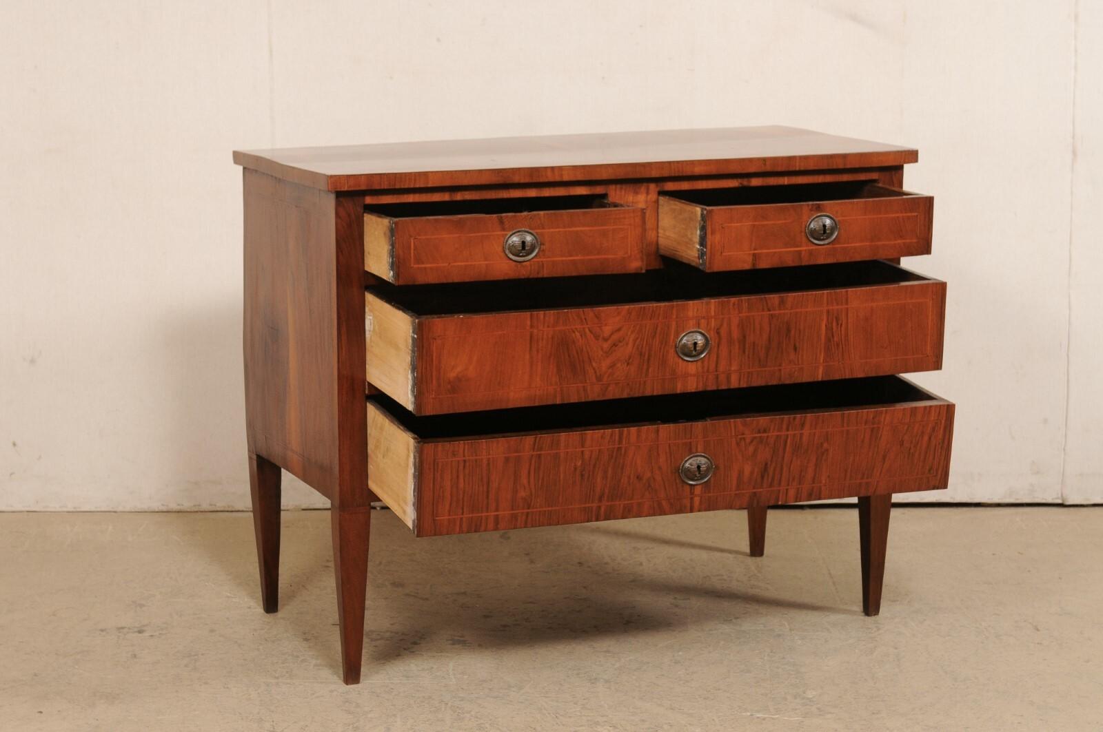 Early 19th C. Italian Chest of Drawers w/Inlay Banding, Designed w/Clean Lines For Sale 1