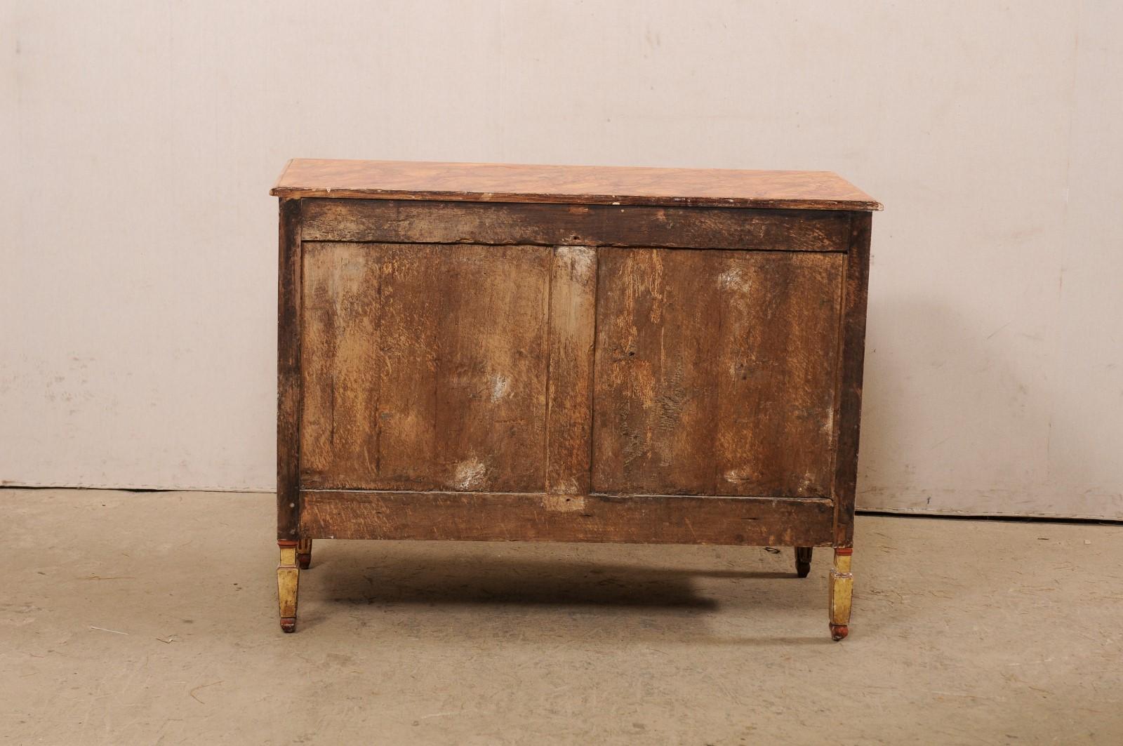 Early 19th C. Italian Chest W/Original Painted Faux-Marble & Underwater Scenery For Sale 4