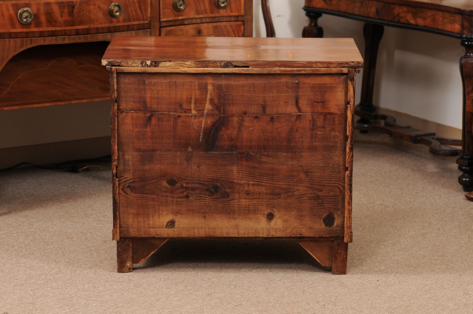 Early 19th C Italian Empire Petite Commode in Fruitwood with 3 Drawers For Sale 6