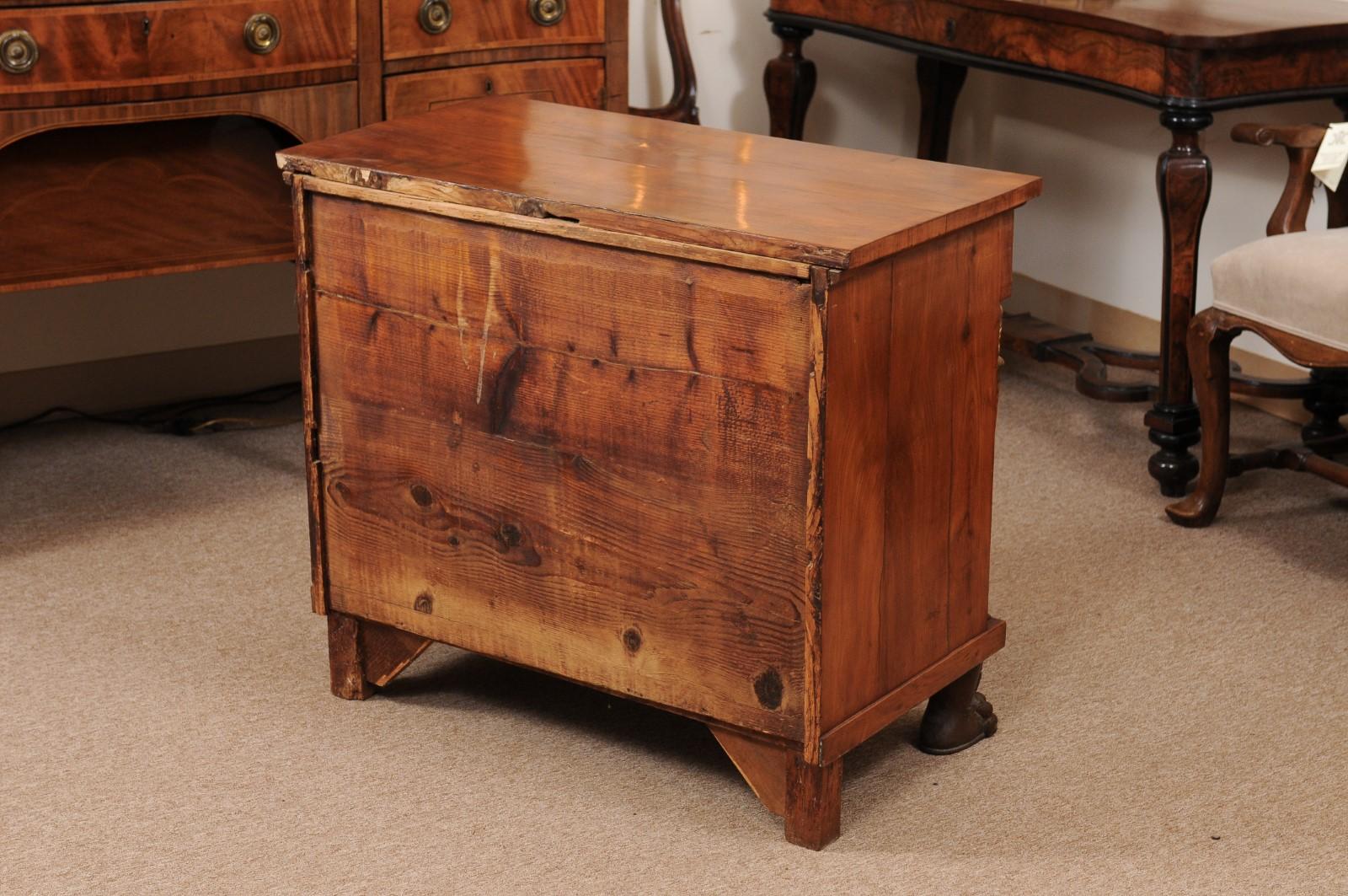 Early 19th C Italian Empire Petite Commode in Fruitwood with 3 Drawers For Sale 5