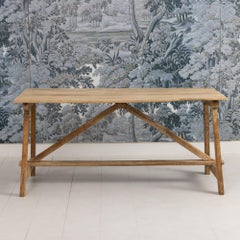 Early 19th c. Italian Pine Trestle Table in Original Patina
