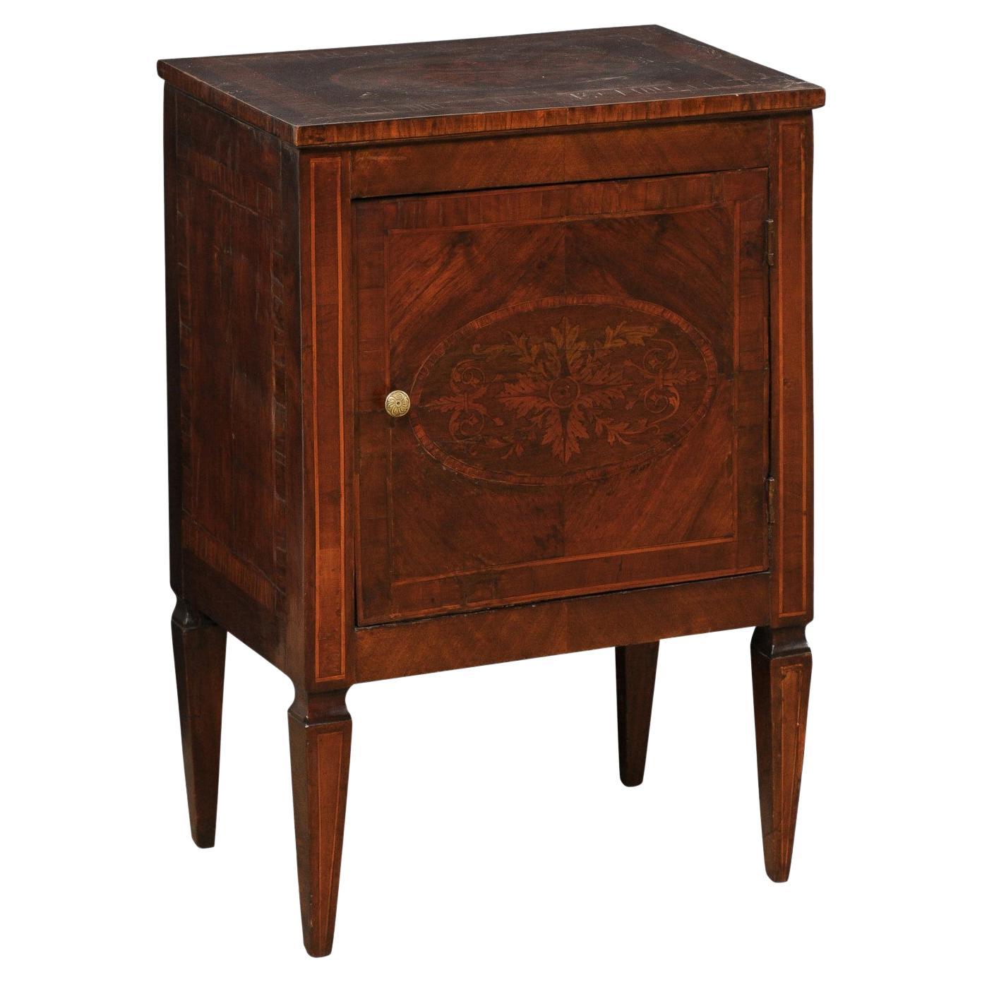 Early 19th C. Italian Small-Sized Neoclassical Cabinet w/Decorative Inlay For Sale