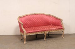 Early 19th C. Italian Upholstered Sofa w/Garland Carved Trim Accents