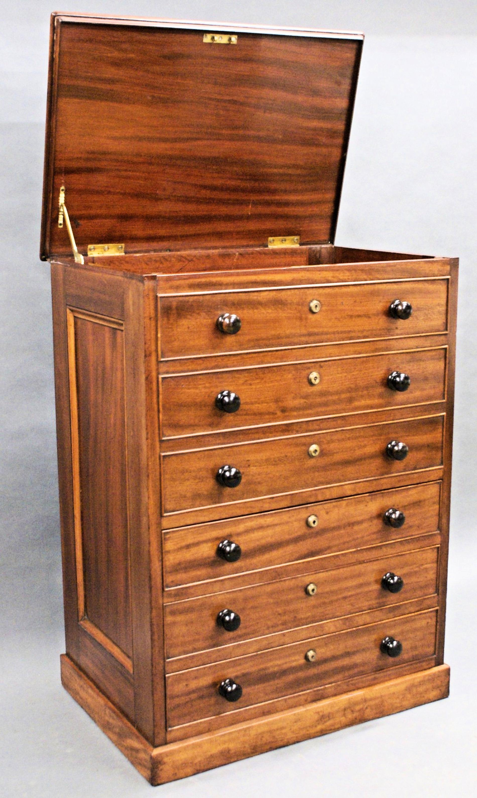 Early 19th C. Mahogany Chest of Drawers Storage Chest For Sale 6