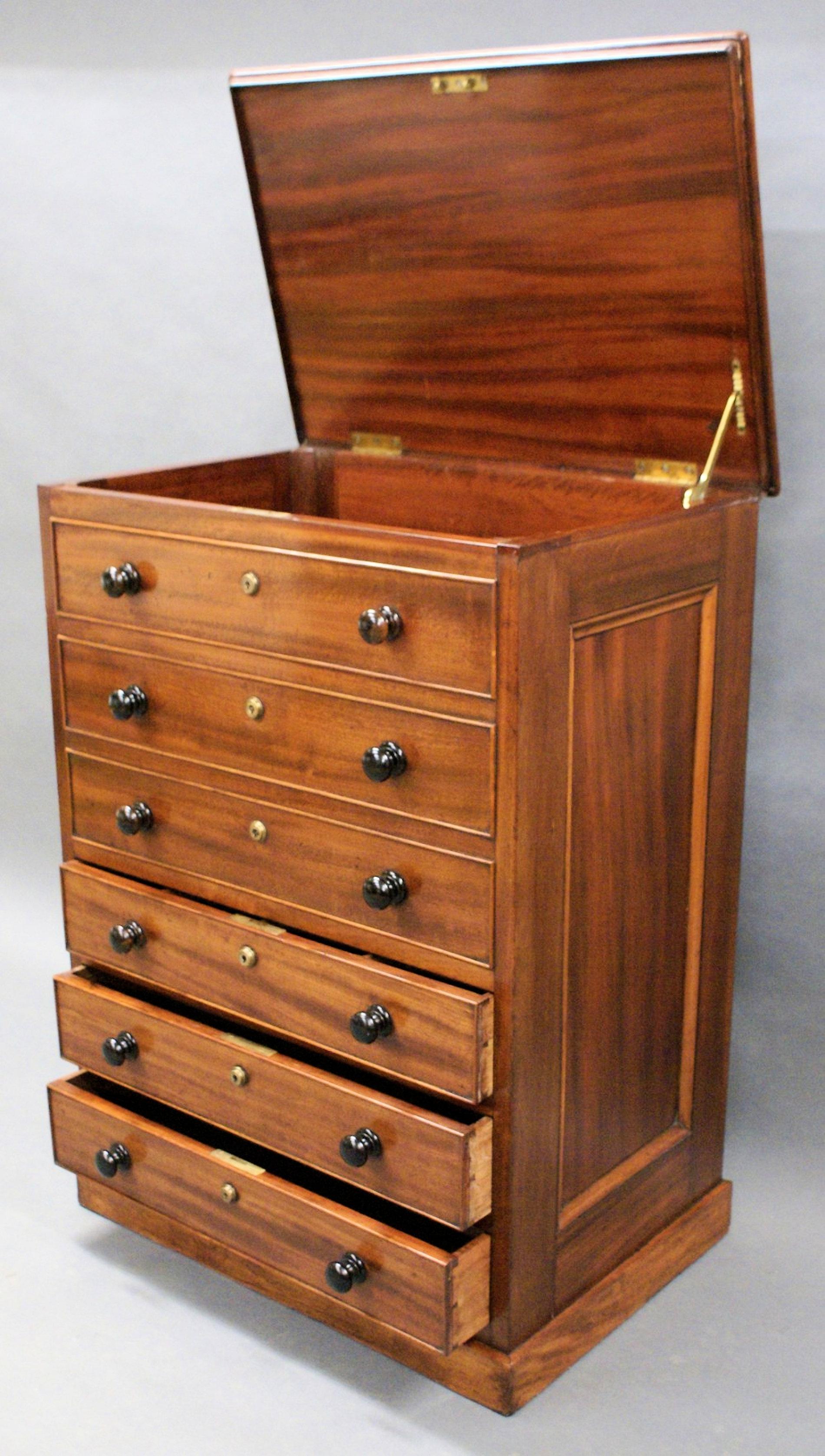 Early 19th C. Mahogany Chest of Drawers Storage Chest In Good Condition For Sale In London, GB