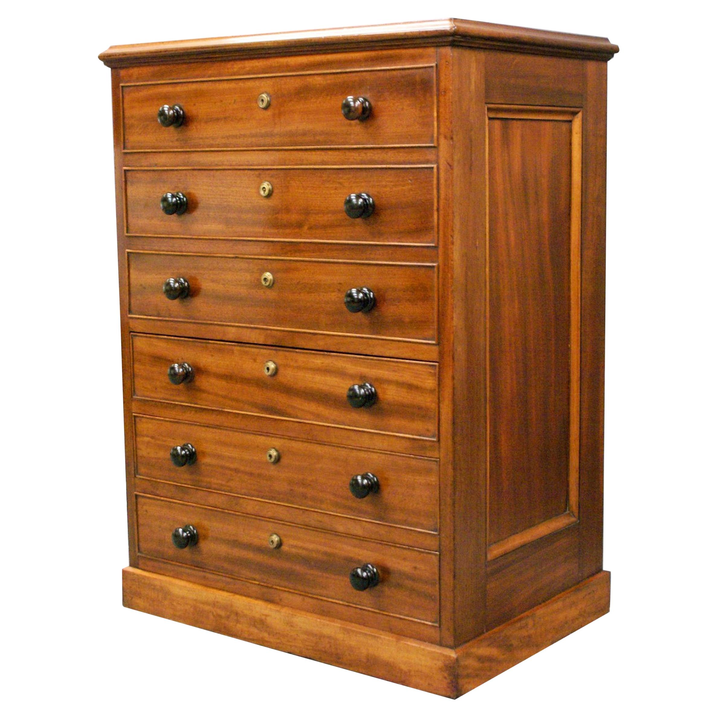 Early 19th C. Mahogany Chest of Drawers Storage Chest For Sale