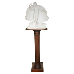 Early 19th c. Marble Sculpture of Venus on Mahogany Pedestal