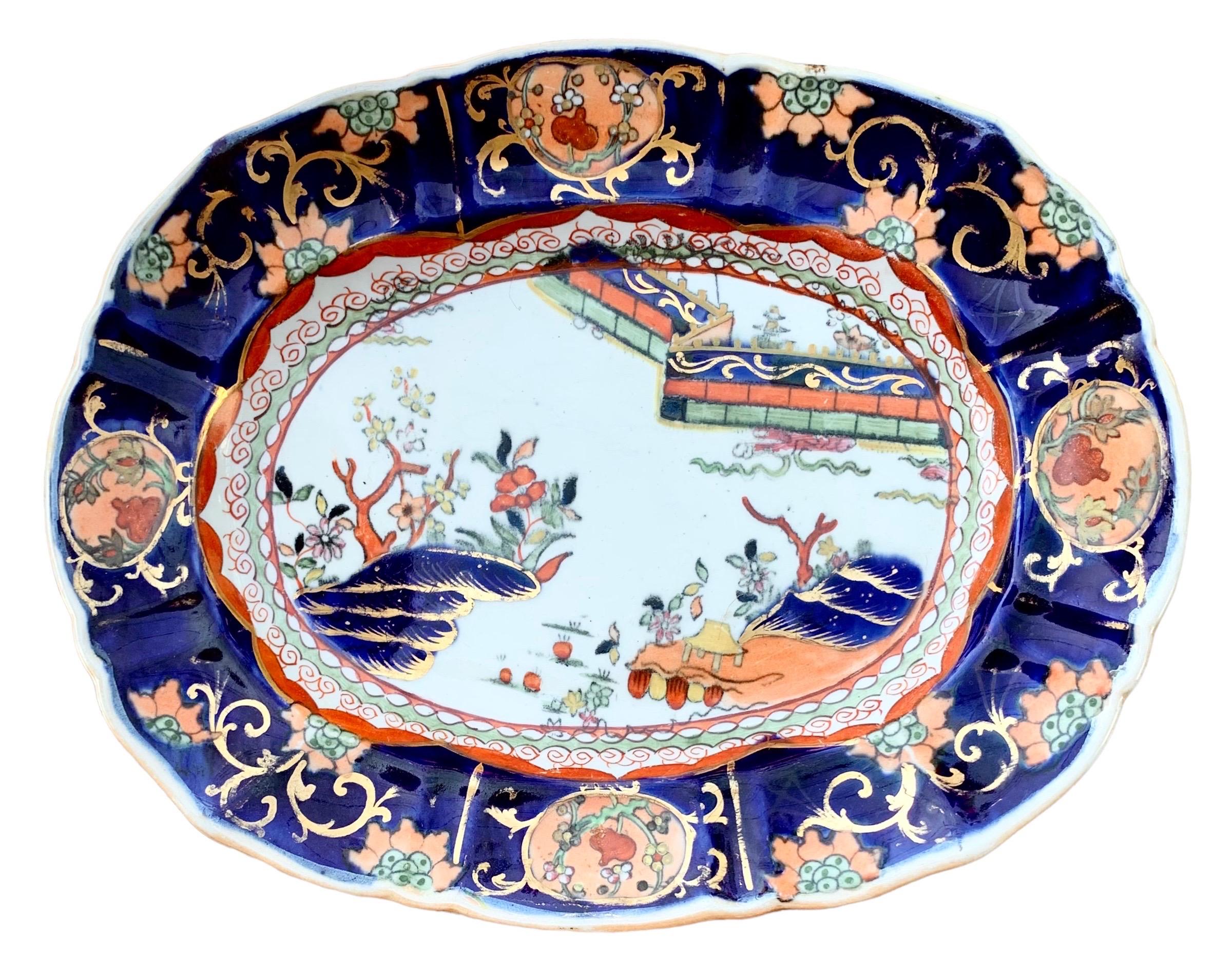 Early 19th C. Masons Chinoiserie Sweet Meat Platters 8