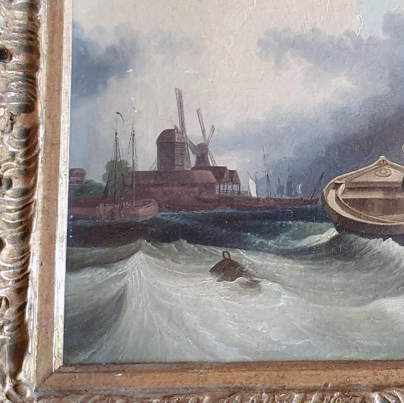 British Early 19th Century Oil on Canvas Attributed to C M Powell For Sale