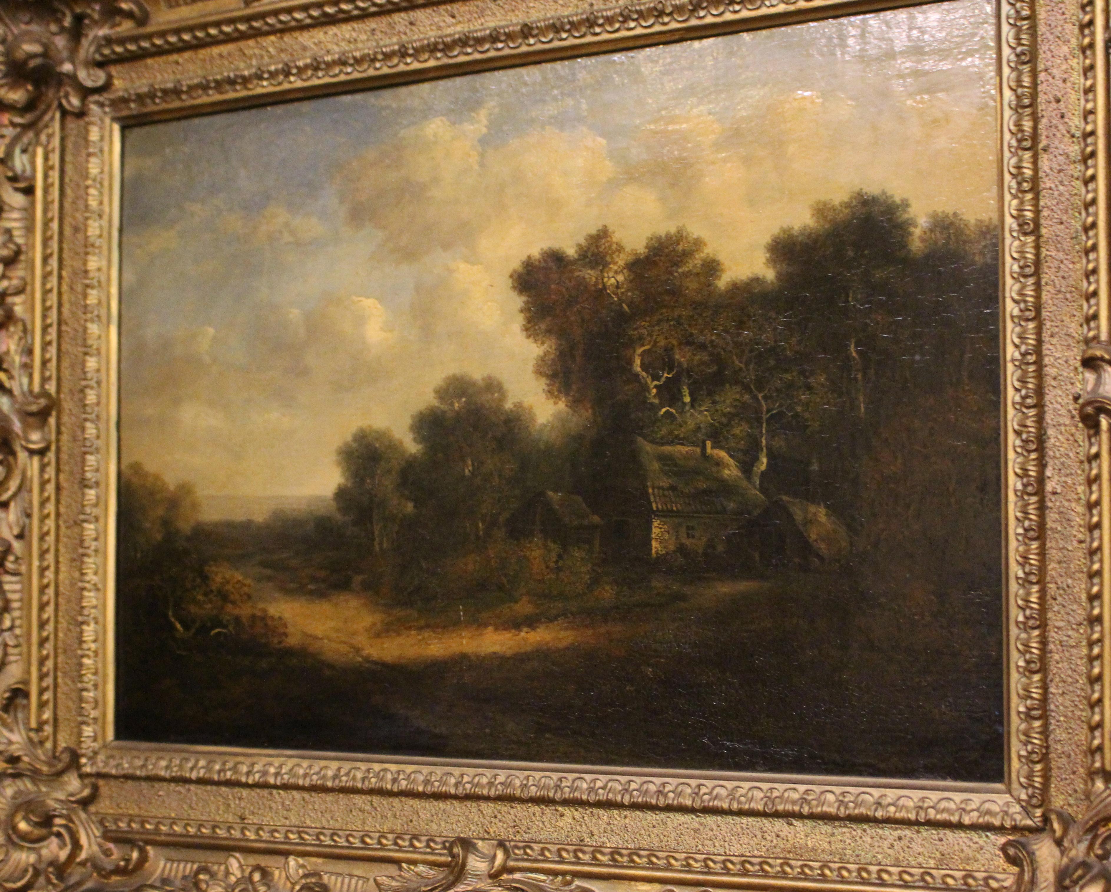 Baroque Peinture à l'huile sur panneau de bois du début du 19e C. par Patrick Nasmyth en vente