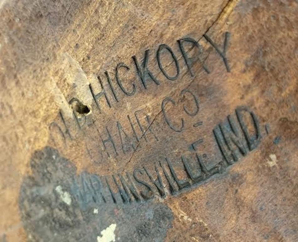 19th Century Early 19th C Old Hickory Lamp Table Dated/Signed 1910 Old Hickory Chair Company