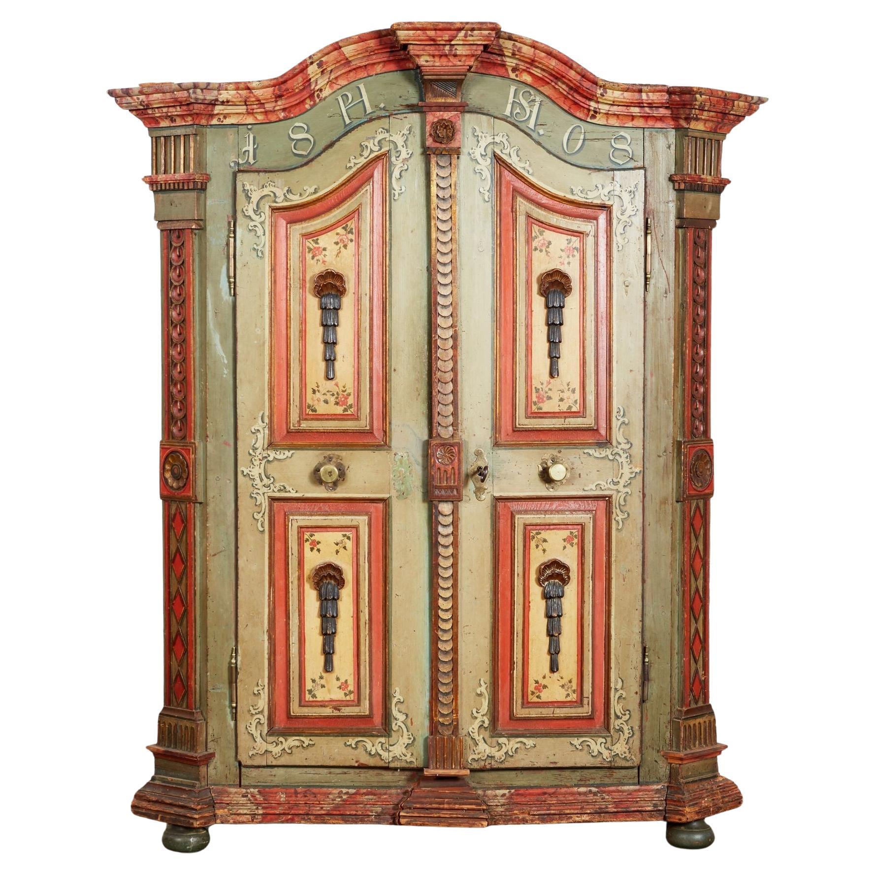 Early 19th c. Painted Baroque Armoire