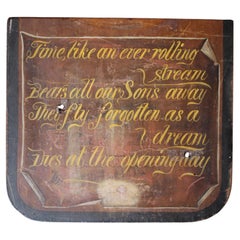 Early 19th C Painted Passage by Isaac Watts Memento Mori Folk Art Sign