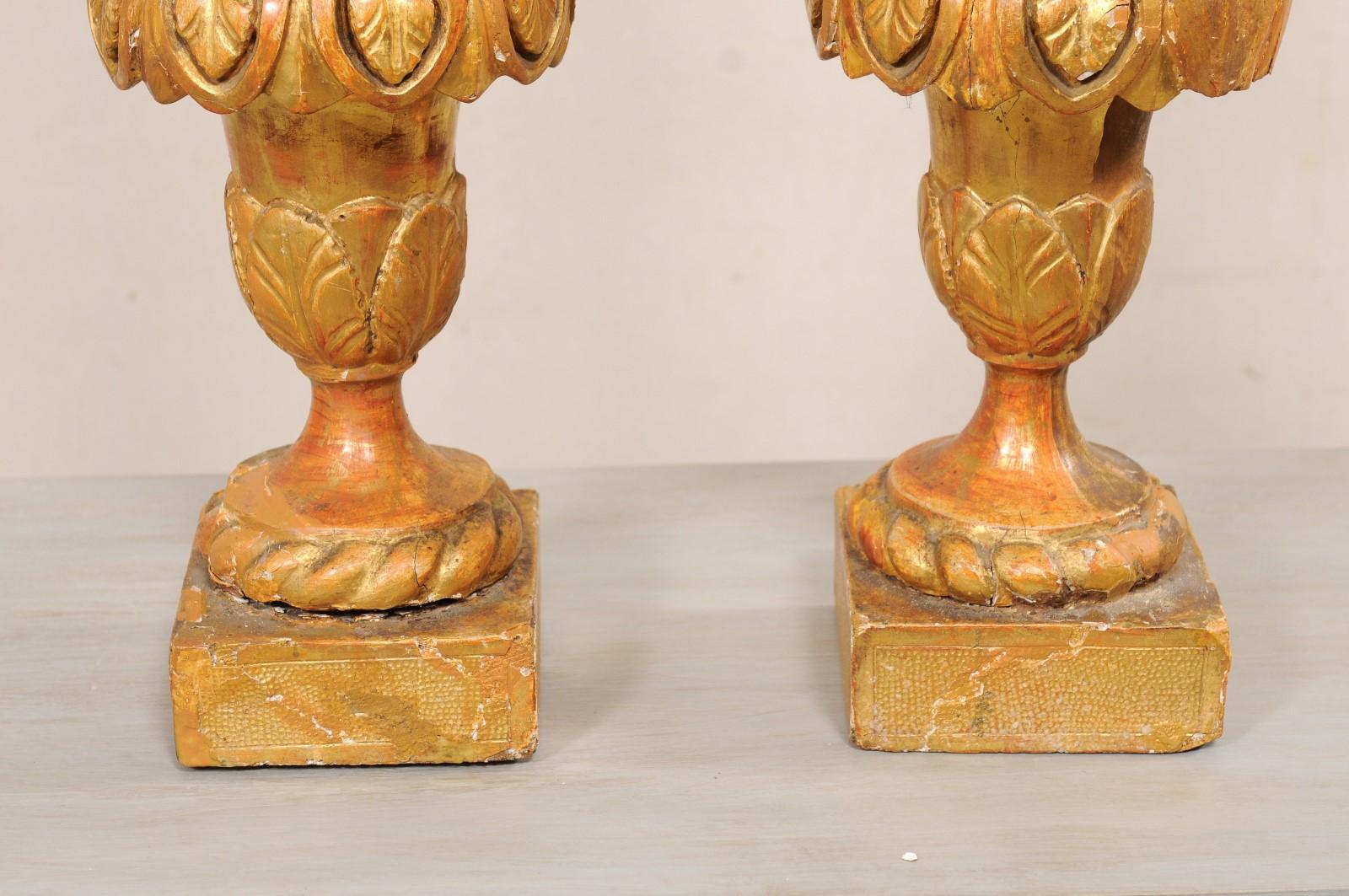 Early 19th C. Pair of Italian Iron Prickets on Wood Bases with Original Finish  For Sale 7