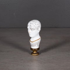 Early 19th c. Porcelain Phrenology Stamp/Pipe Stamper c.1820