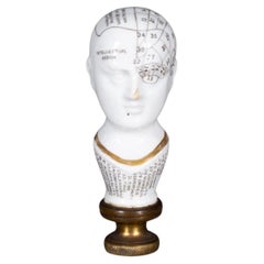 Antique Early 19th c. Porcelain Phrenology Stamp/Pipe Stamper c.1820 (FREE SHIPPING)