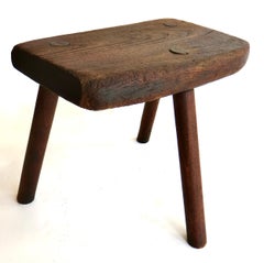 Early 19th C Provincial Georgian Milking Stool England Circa 1820