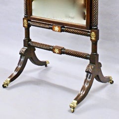 Early 19th Century Rosewood Cheval Mirror with Original Mirror