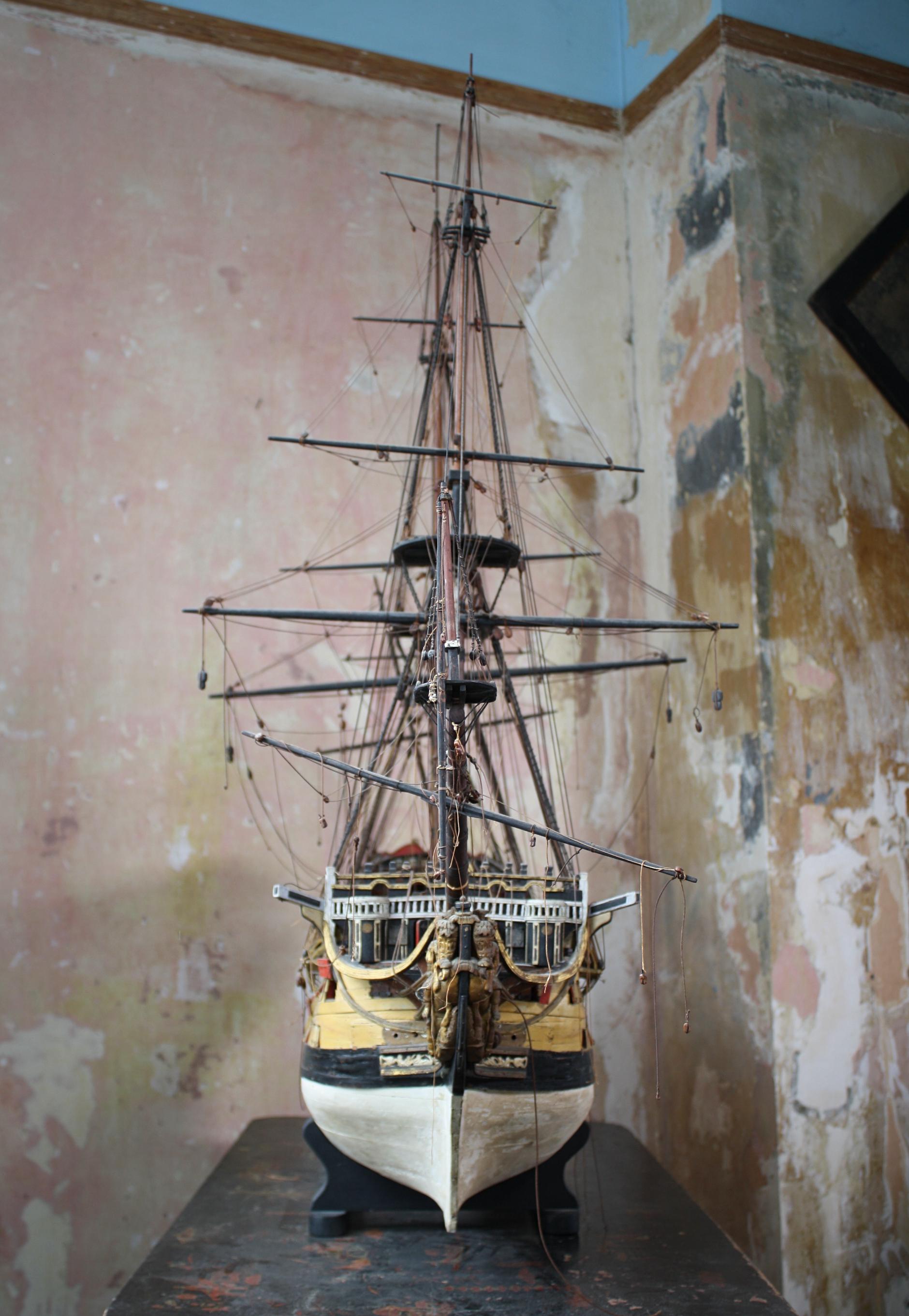Early 19th C Royal William 1:48 Scale Model Ship Naval Prov Russell-Cotes Museum 5