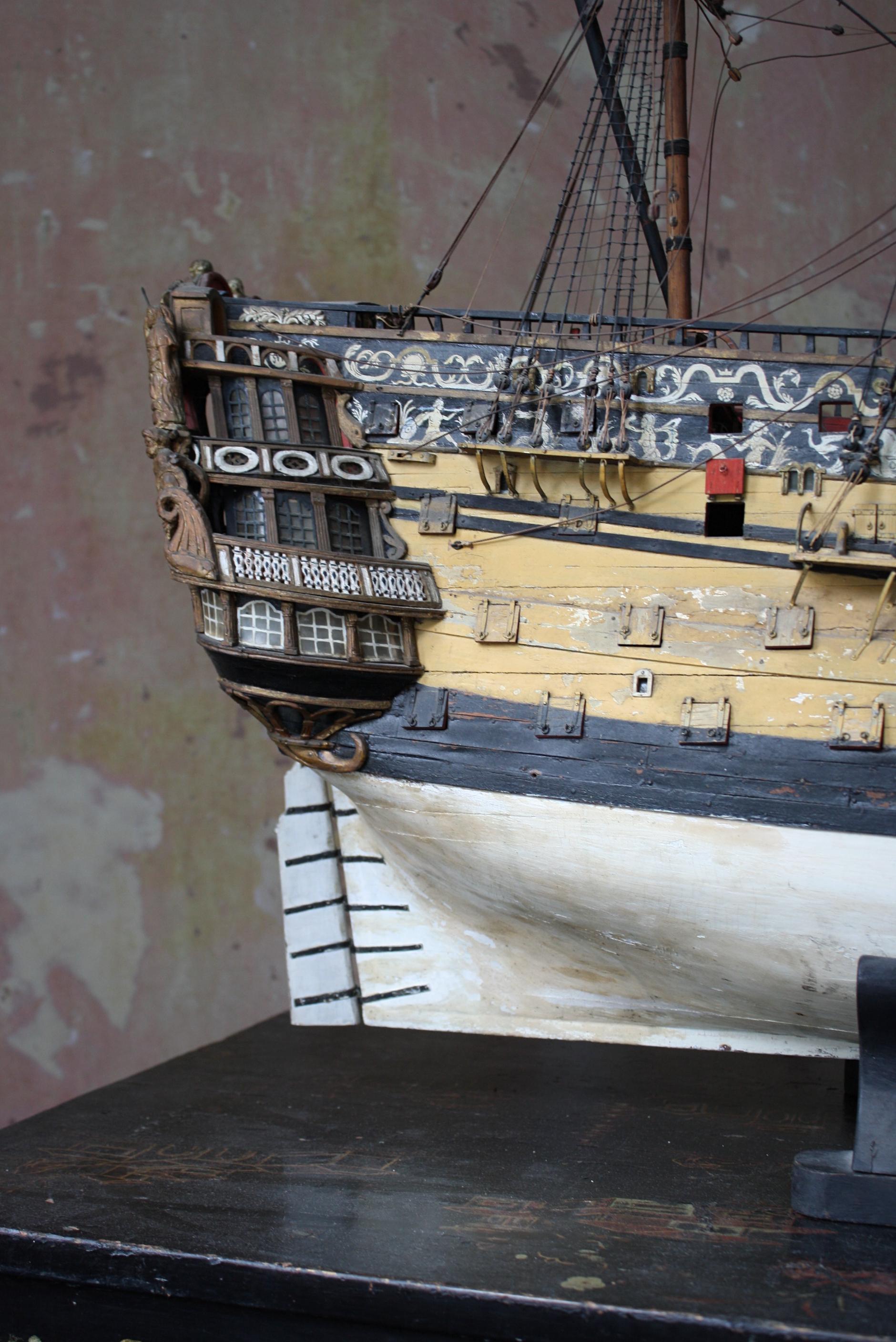 Early 19th C Royal William 1:48 Scale Model Ship Naval Prov Russell-Cotes Museum 9