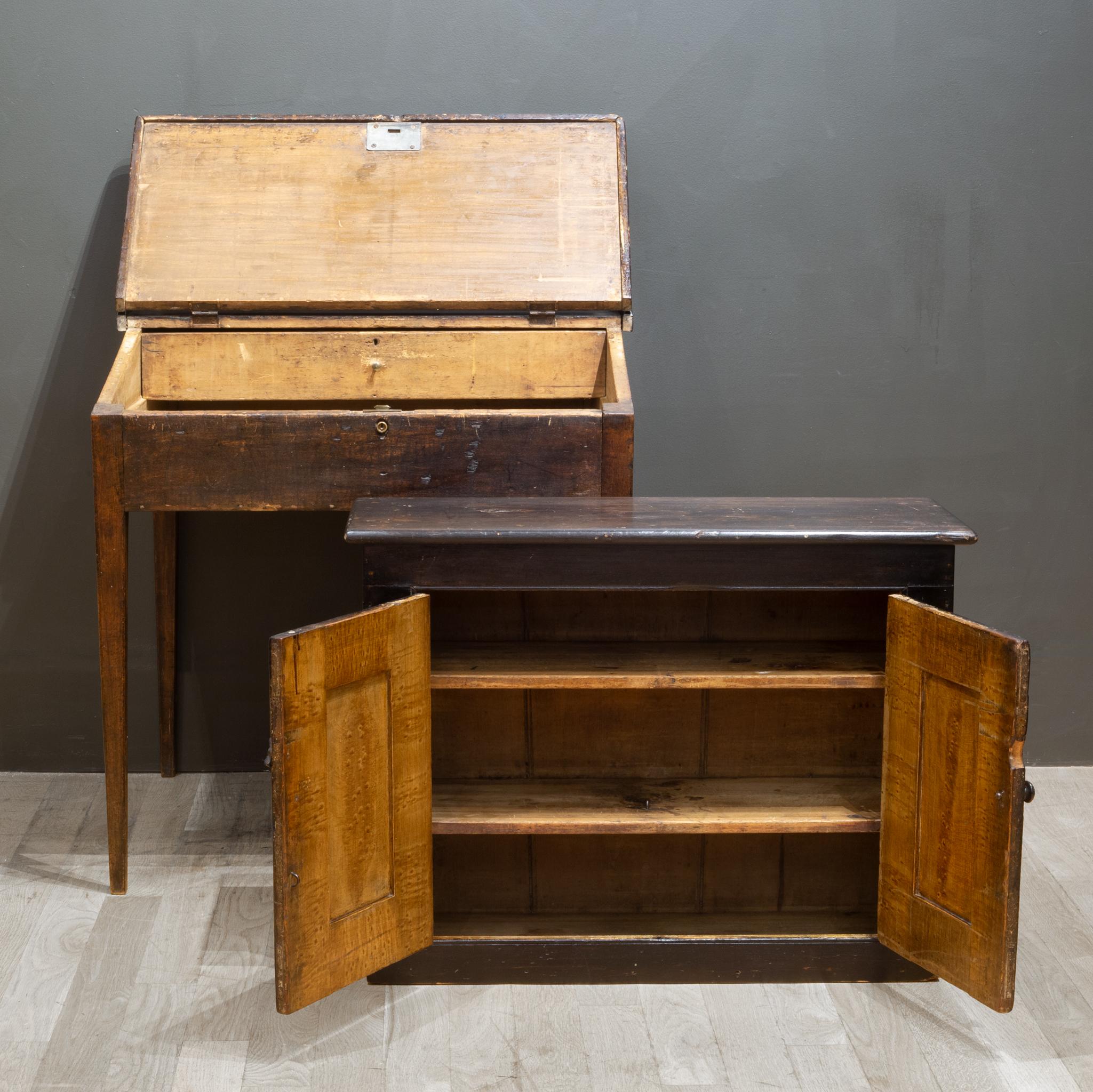 Early 19th C. School Master Slant Desk, C.1840 3